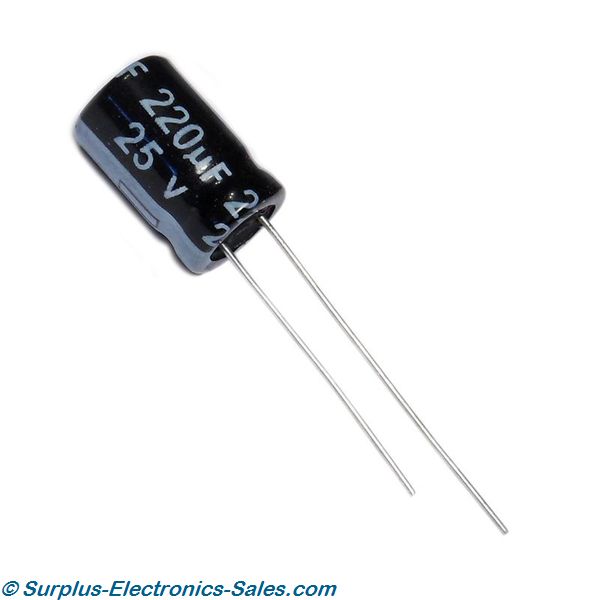 220uF 25V Radial Electrolytic Capacitor - Click Image to Close